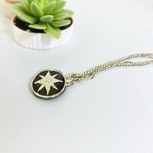 Lia Sophia Silver and Black Star Necklace Compass jewelry designer pendant